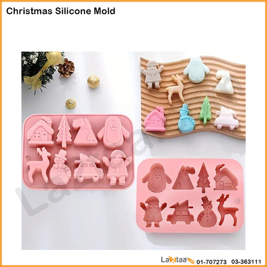 8 Christmas Shapes Silicone Mold