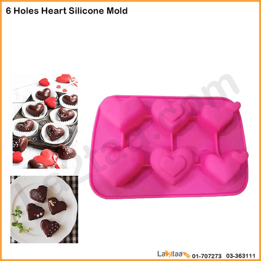 6 Cells-heart Silicone mold