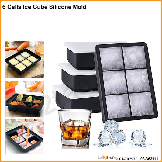 6 Cells  Cube Ice Silicone Mold