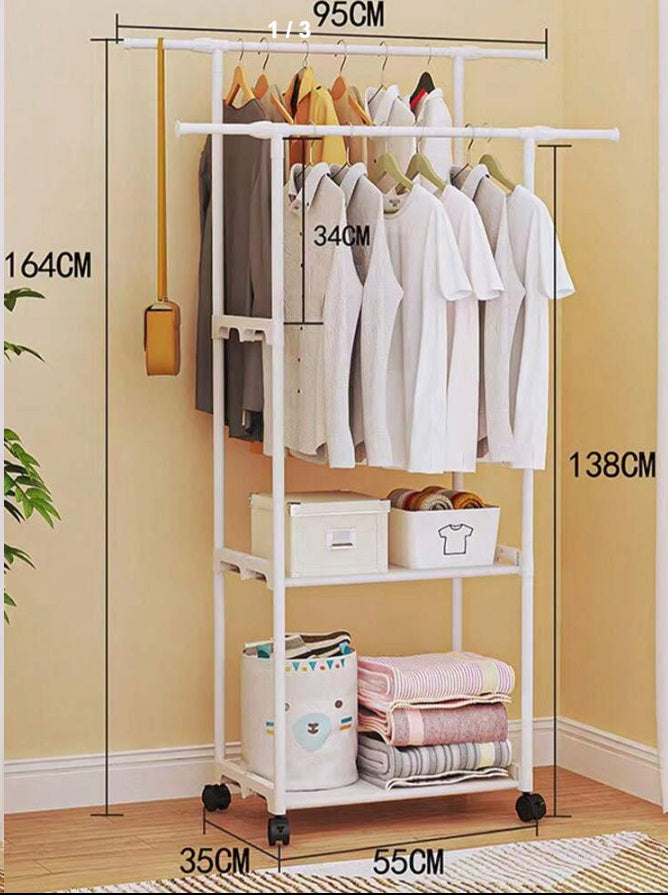 Double Pole Clothes Rack
