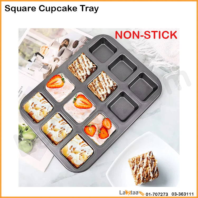 Square Cupcake Tray -12 Slots