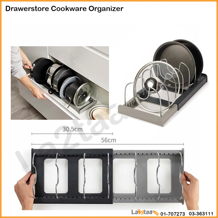 Drawer store Cookware Organizer