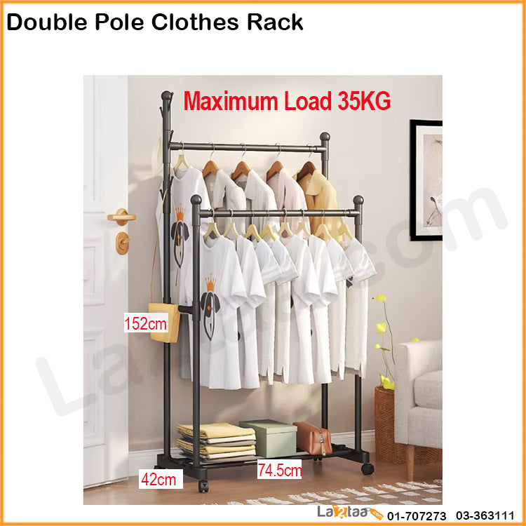 Double Pole Clothes Rack