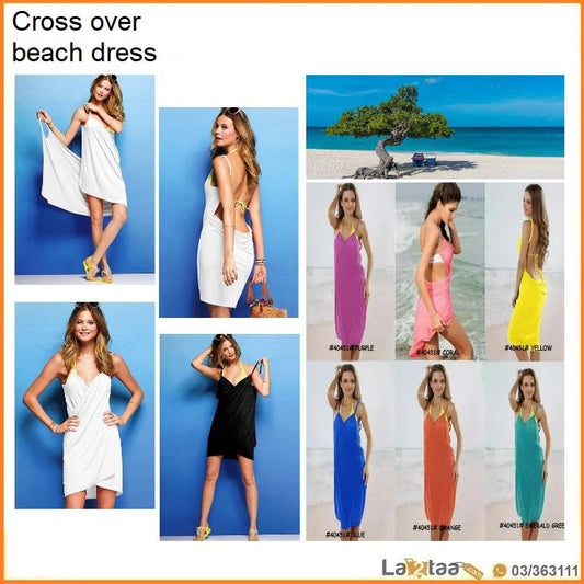 Cross over beach dress