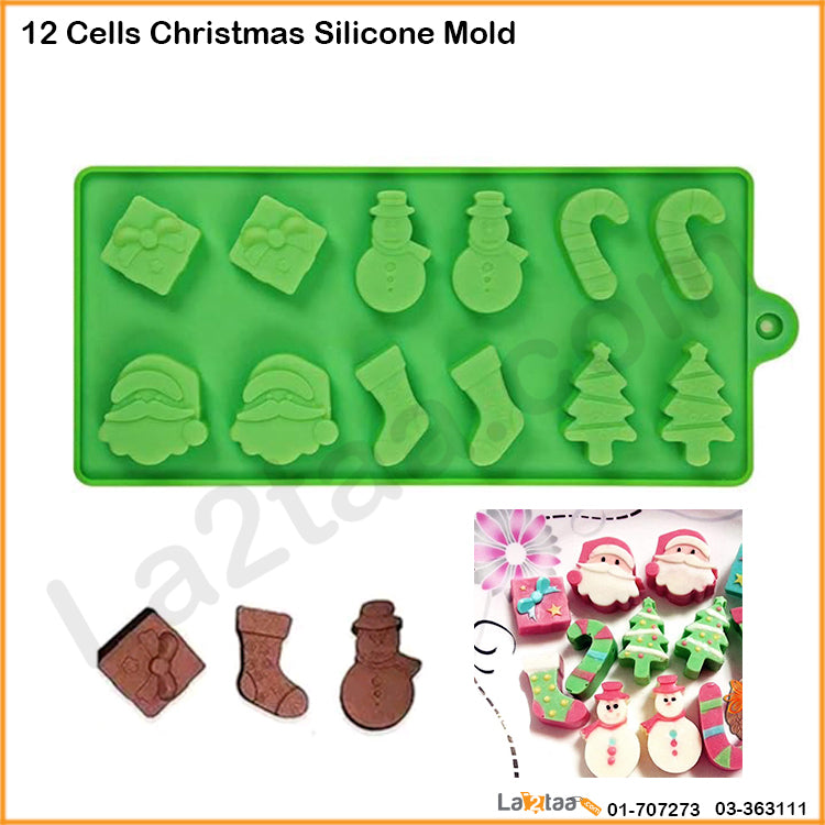 12 Cells Christmas Silicone Mold