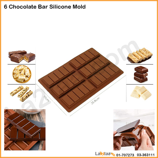 6 Chocolate Bars Silicone Mold