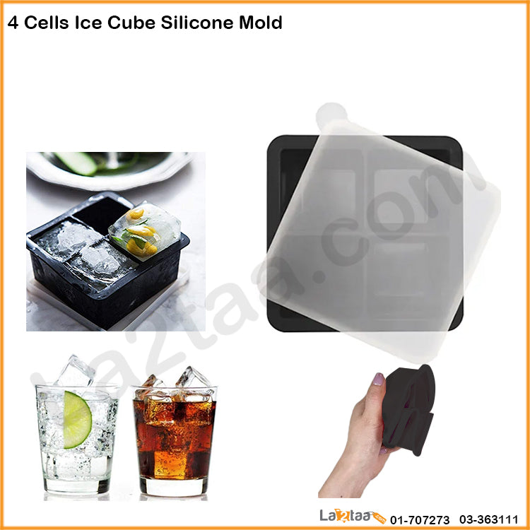 4 Cells Cube Ice Silicone Mold