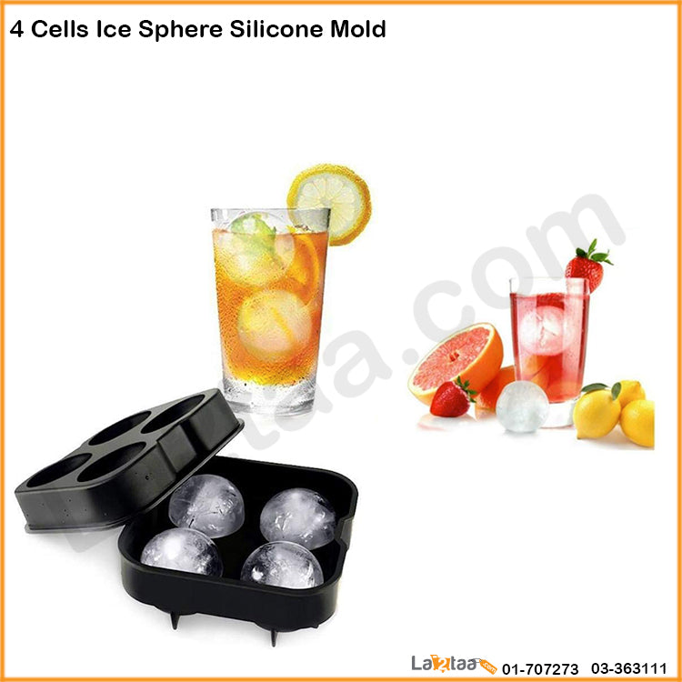 4 Cells Sphere Ice Silicone Mold