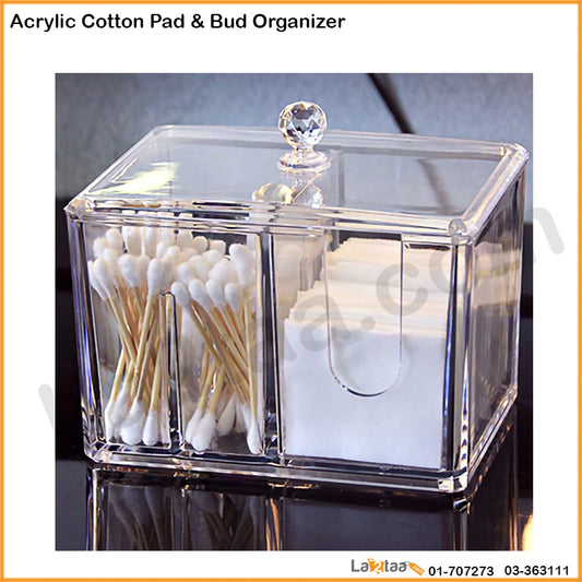 Acrylic Cotton Pad & Bud Organizer