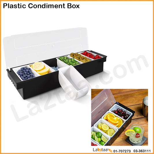 Plastic 6 Slot Condiment Box