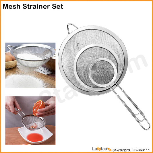Stainless Steel Mesh Strainer Set