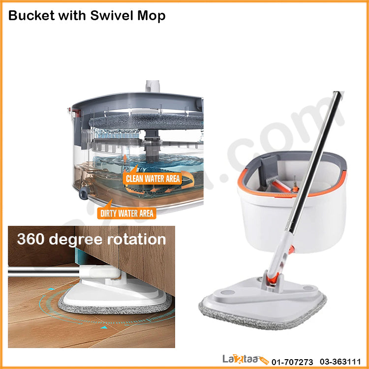 Single Bucket with Swivel Mop