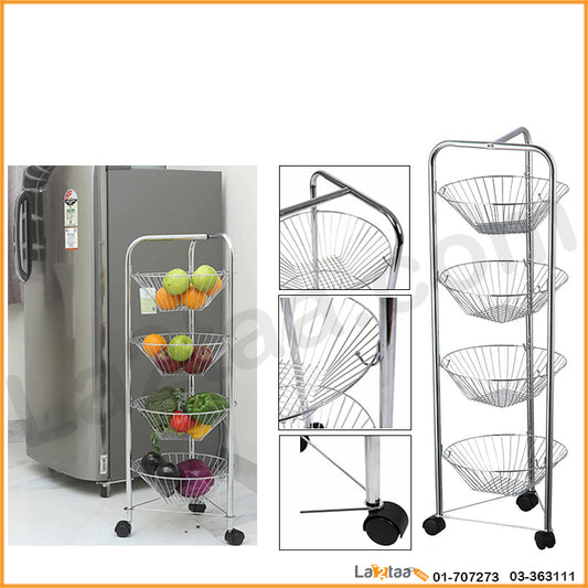 Four Tiers  Vegetable Fruit Basket Storage