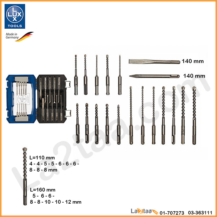LUX TOOLS - drill and chisel set  20 pieces