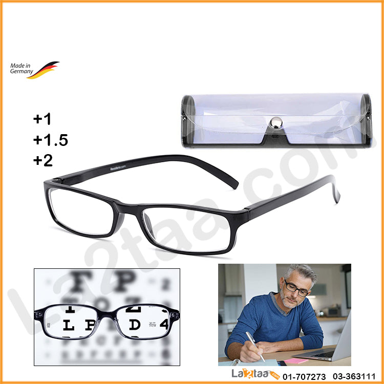 reading glasses with transparent glasses case