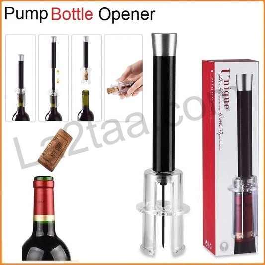 Pump bottle opener