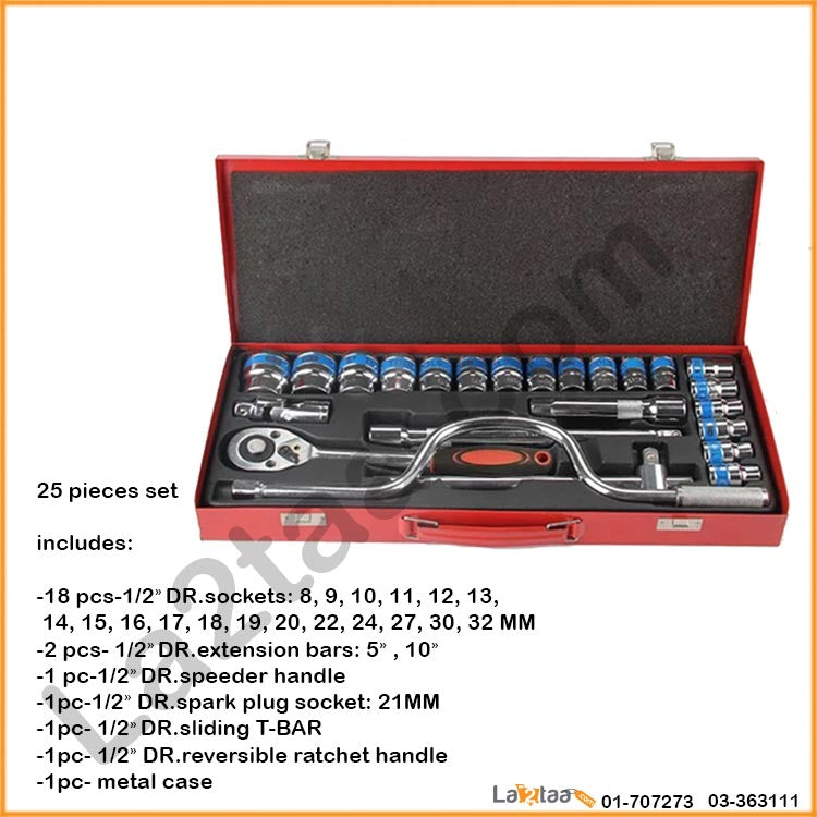 25 pieces socket set – La2taa